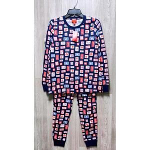 Macy's Holiday Lane Valentine's Stamps 2pc Pajama Set Women Size Small